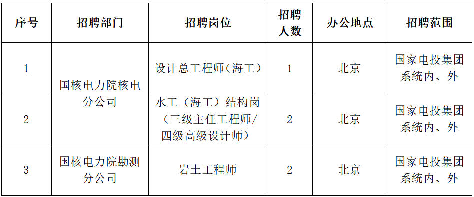 国家电投集团国核电力院招聘公告