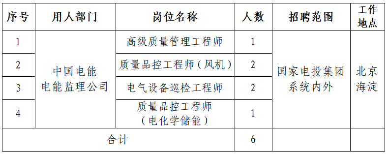 国家电投集团中国电能公开选聘公告