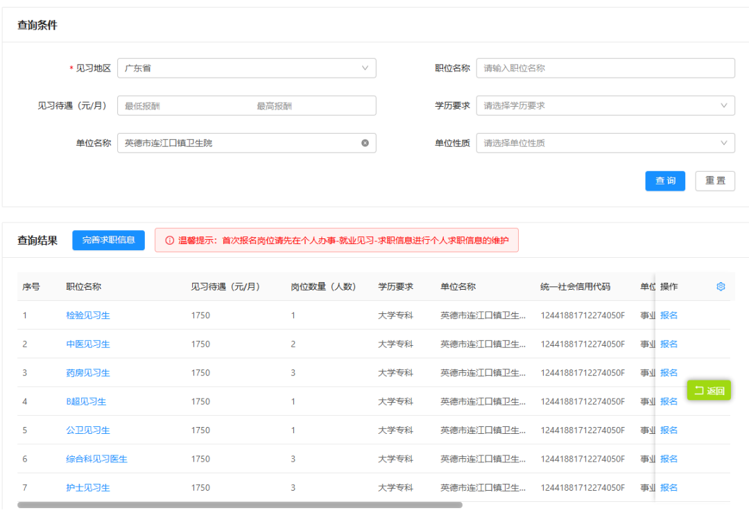 英德市连江口镇卫生院招聘就业见习生